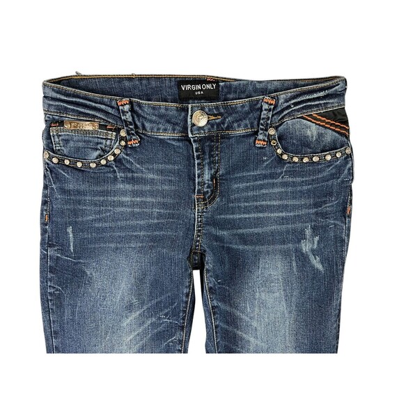 Virgin Only USA Embellished Lowrise Bootcut Jean  Women's 9  Y2K  Festival Jeans - Picture 3 of 13